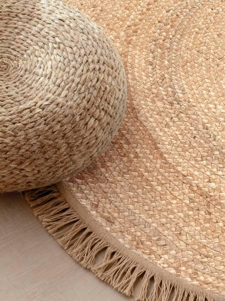 Juteteppich Nuru rund Jute - Beige - Durchmesser: 200 cm