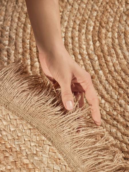 Juteteppich Nuru rund Jute - Beige - Durchmesser: 200 cm