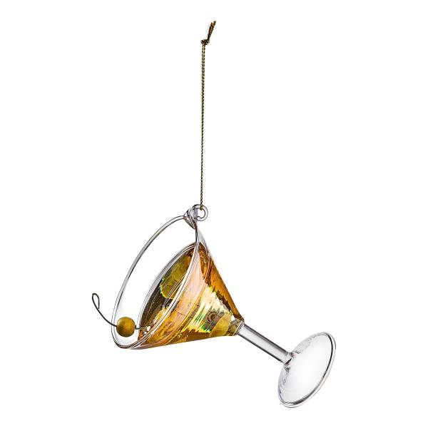 Baumanhänger HANG ON Martini Borosilikatglas - Gelb