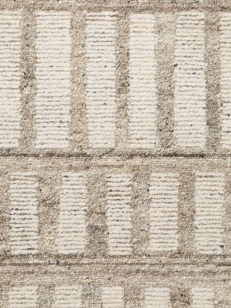 Tappeto di lana Linara Lana / Cotone - Crema / Marrone - 80 x 150 cm