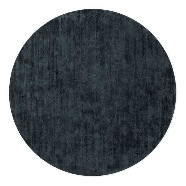Viskoseteppich Noemi rund Viskose / Baumwolle - Schwarz - Durchmesser: 120 cm