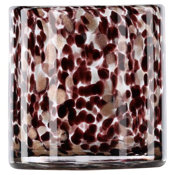 Teelichthalter Glora Dots Farbglas - Schwarz
