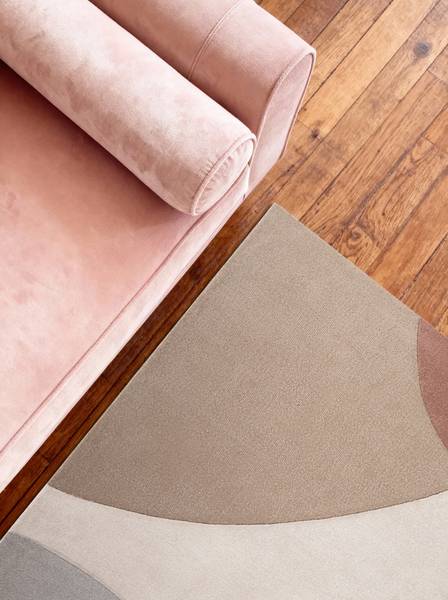 Wollteppich Clarissa Wolle / Baumwolle - Blau / Beige - 200 x 300 cm