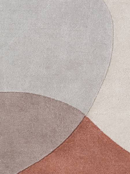 Wollteppich Clarissa Wolle / Baumwolle - Blau / Beige - 200 x 300 cm