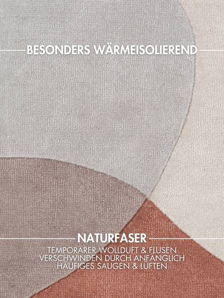 Wollteppich Clarissa Wolle / Baumwolle - Blau / Beige - 200 x 300 cm