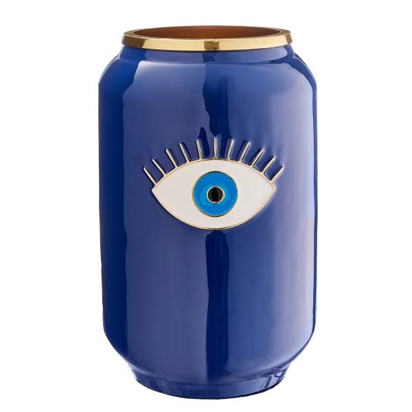 Vaas NAYANA oog ijzer/messing - blauw