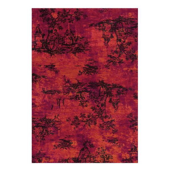 Kurzflorteppich Vintage 5206 Webstoff - Rot - 120 x 180 cm