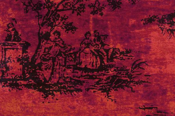 Kurzflorteppich Vintage 5206 Webstoff - Rot - 120 x 180 cm