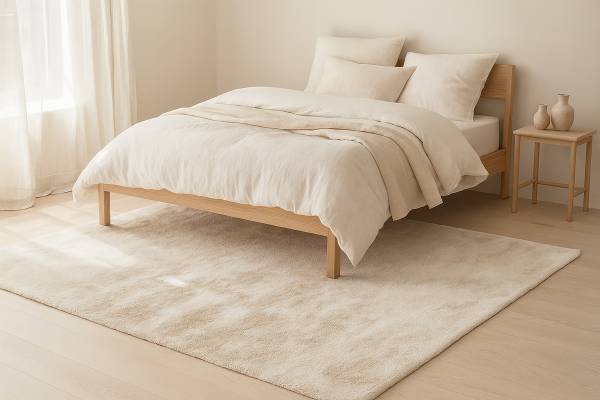 Tapis à poils longs Emotion 525 Fibre synthétique - Crème - 60 x 110 cm