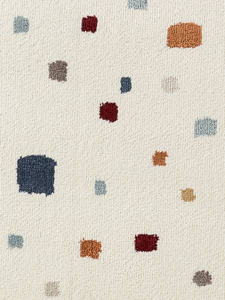 Kinderteppich Funny Squares rund Polypropylen / Jute - Creme