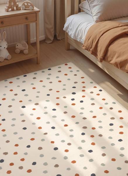 Kinderteppich Konfetti Polypropylen / Jute - Mehrfarbig - 120 x 170 cm
