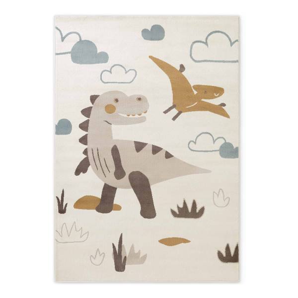 Tapis enfant Dino Polypropylène / Jute - Crème - 120 x 170 cm