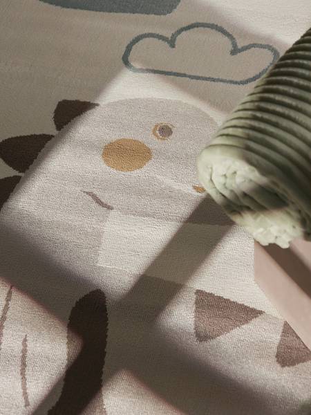 Tapis enfant Dino Polypropylène / Jute - Crème - 120 x 170 cm