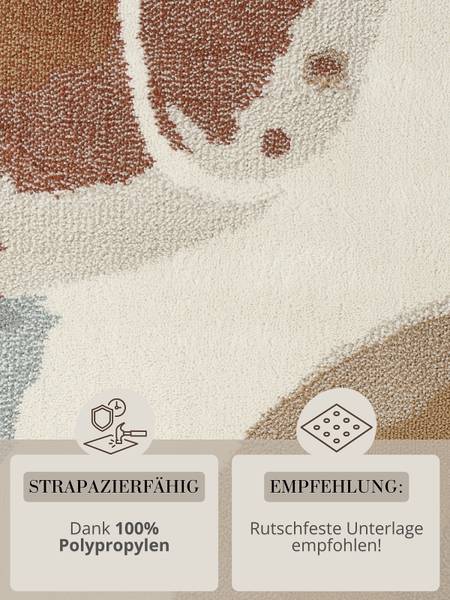 Kinderteppich Marigold Polypropylen / Jute - Creme / Braun - 120 x 170 cm