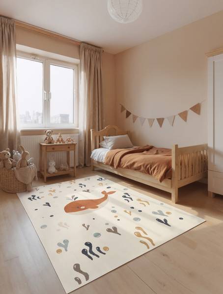 Kinderteppich Moby Polypropylen / Jute - Creme - 200 x 290 cm