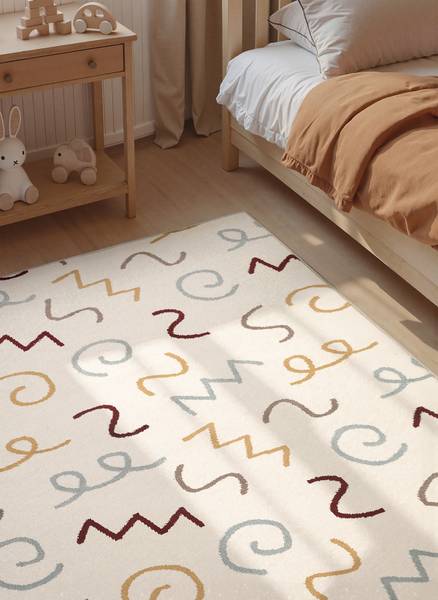 Kindervloerkleed Fiete polypropeen/jute - crèmekleurig - 120 x 170 cm