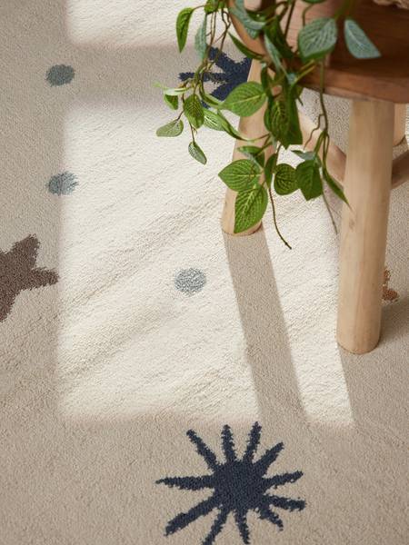 Kinderteppich Moony Polypropylen / Jute - Creme - 120 x 170 cm