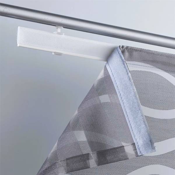 Panneau coulissant Enya uni Tissu mélangé - Gris - Hauteur : 145 cm