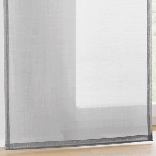 Panneau coulissant Enya uni Tissu mélangé - Gris - Hauteur : 145 cm
