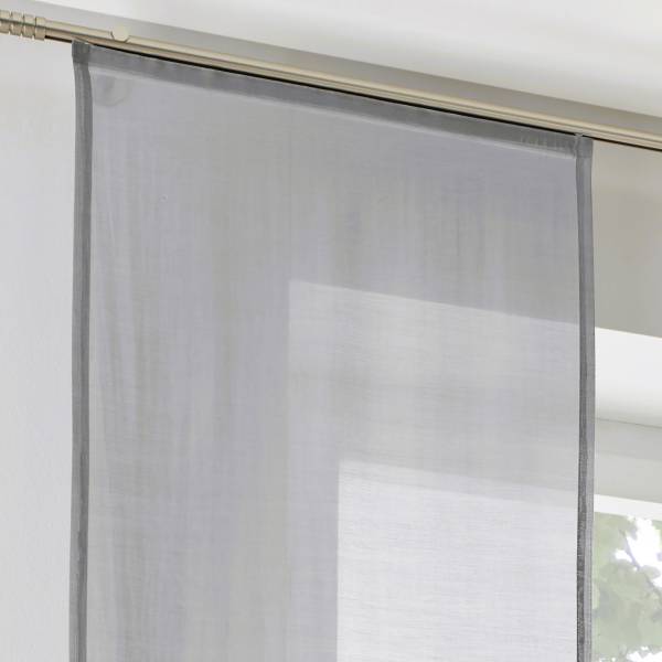 Panneau coulissant Enya uni Tissu mélangé - Gris - Hauteur : 145 cm