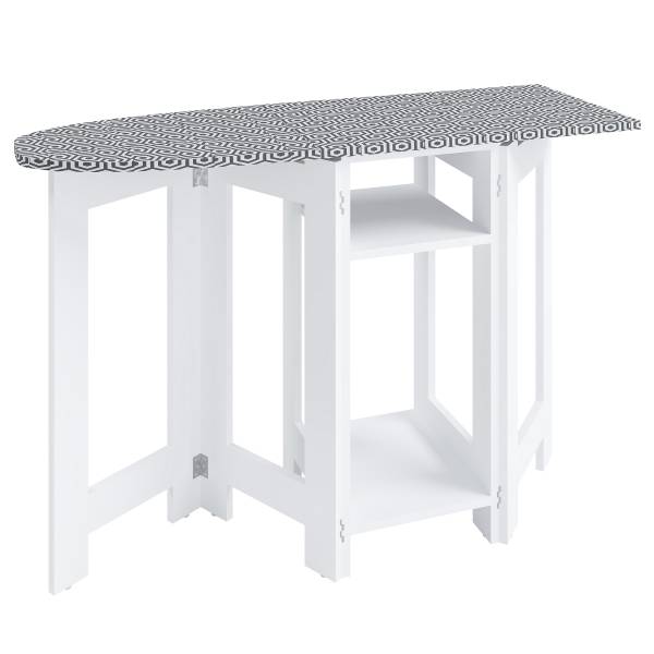 Bügelregal Bigalos Weiß - Baumwollstoff - 112 x 75 x 37 cm
