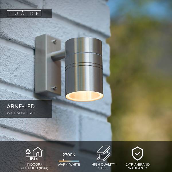 LED-Außenwandleuchte Arne Typ C Stahl - Silber