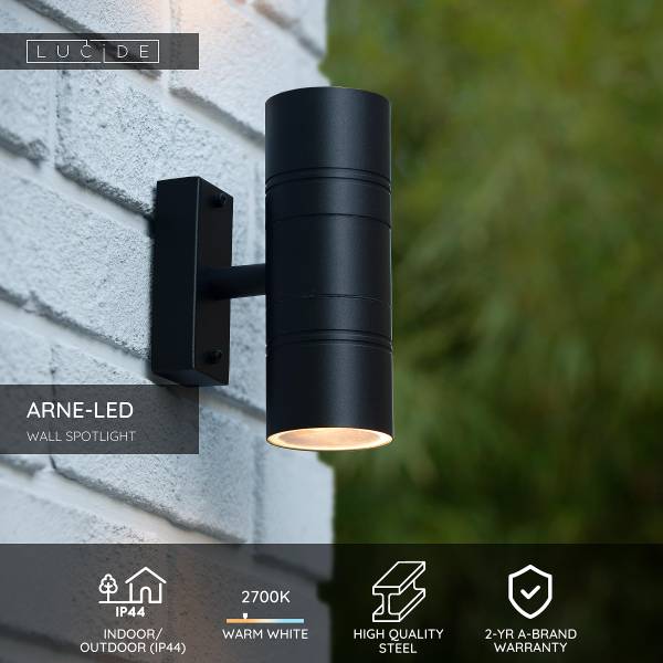 LED-Außenwandleuchte Arne Typ D Stahl - Schwarz