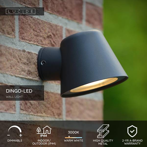 LED-Außenwandleuchte Dingo Eisen - Grau
