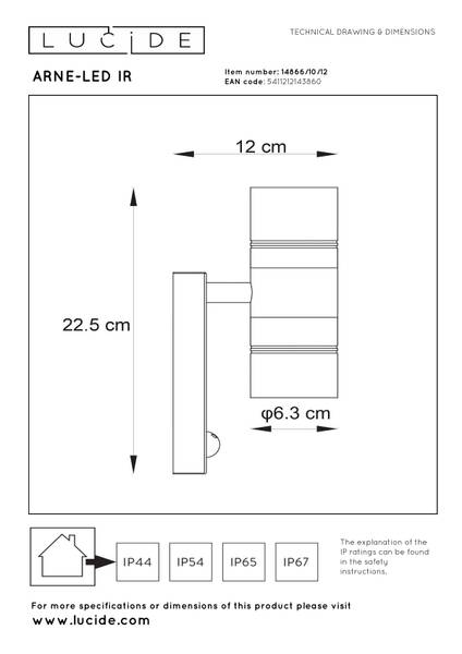 LED-Außenwandleuchte Arne Typ B Stahl - Silber