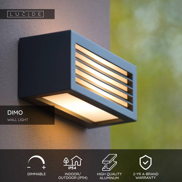 Außenwandleuchte Dimo Aluminium - Grau