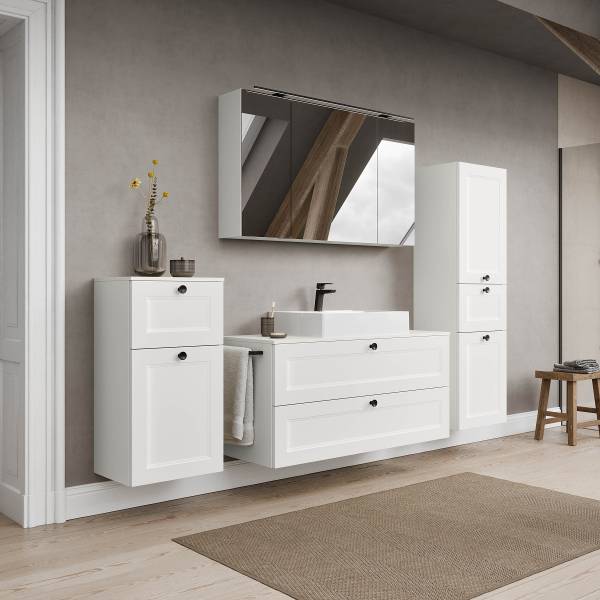 Badset Cascada 4-teilig Kombi I Weiß - Breite: 210 cm