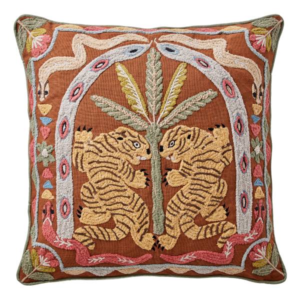 Kissen BOHEMIAN Tiger Baumwolle/Polyester/Andere - Braun