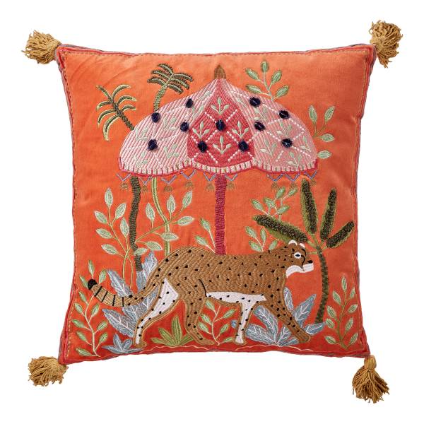 Kussen BOHEMIAN tijger katoen/polyester/overig - oranje
