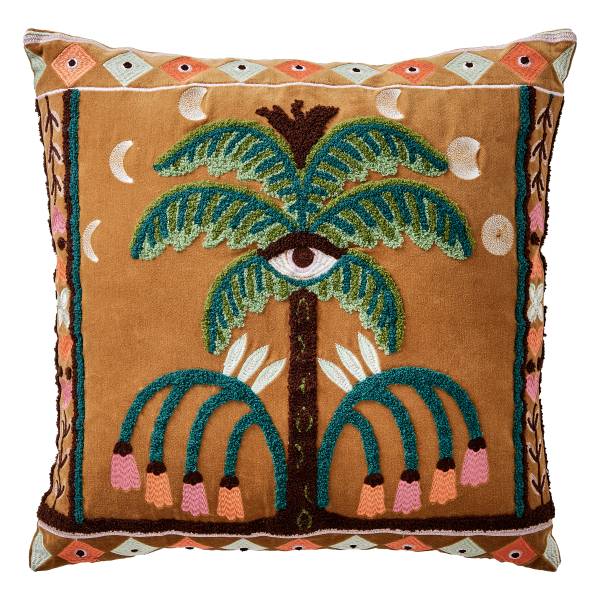 Kissen BOHEMIAN Palme Baumwolle/Acryl/Polyester/Andere - Braun
