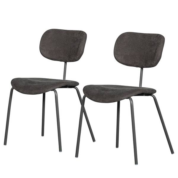 Esszimmerstuhl Link 2er-Set Grau - Webstoff - Eisen - 54 x 78 x 45 cm