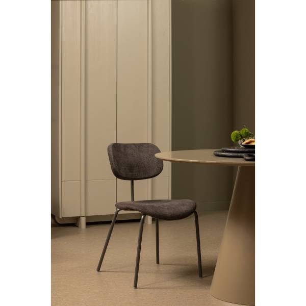 Esszimmerstuhl Link 2er-Set Grau - Webstoff - Eisen - 54 x 78 x 45 cm