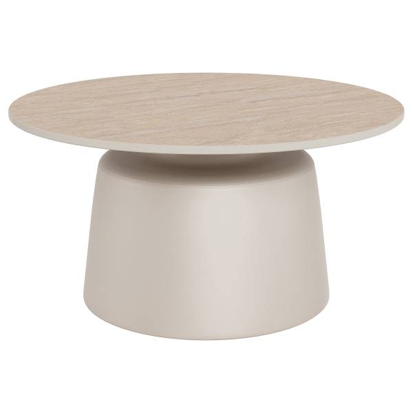 Couchtisch Landeo - 70 cm Keramik / Metall - Travertin Dekor