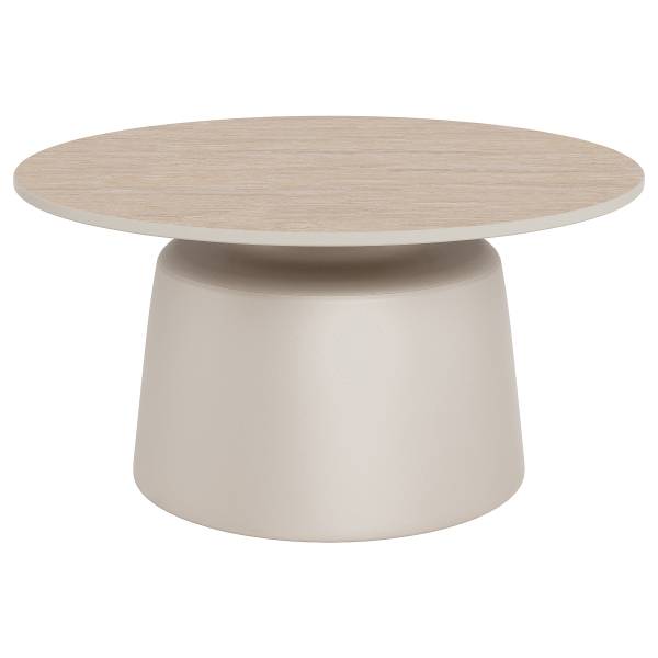 Couchtisch Landeo - 70 cm Keramik / Metall - Travertin Dekor