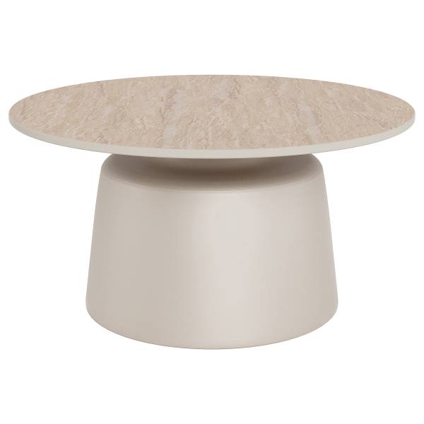 Couchtisch Landeo - 70 cm Keramik / Metall - Travertin Dekor
