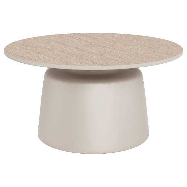 Couchtisch Landeo - 70 cm Keramik / Metall - Travertin Dekor