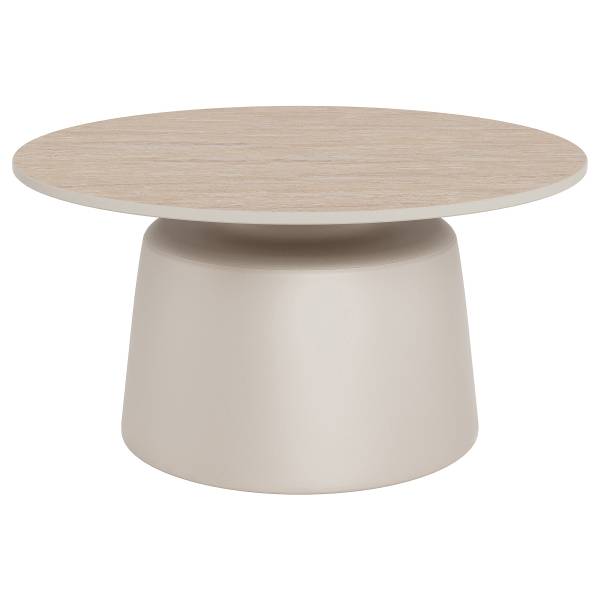 Couchtisch Landeo - 70 cm Keramik / Metall - Travertin Dekor