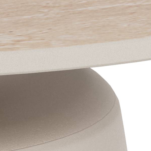 Couchtisch Landeo - 70 cm Keramik / Metall - Travertin Dekor
