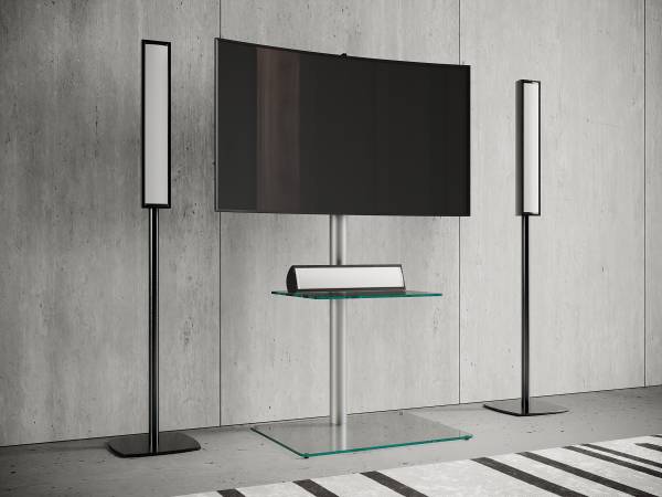 TV-Halterung Alani mit Ablage Silber