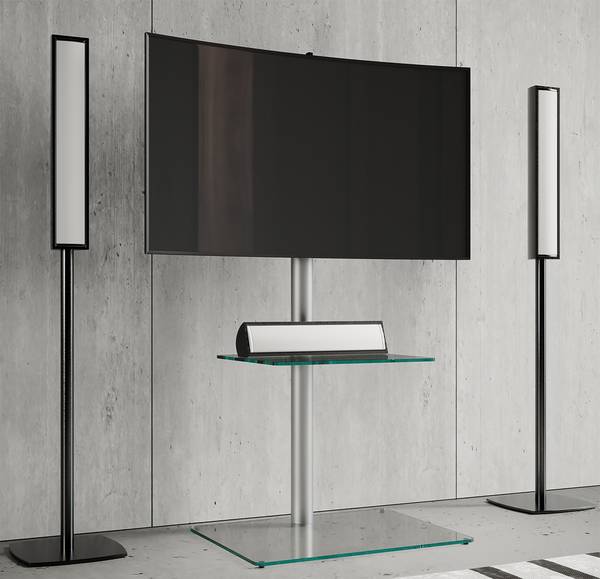 TV-Halterung Alani mit Ablage Silber