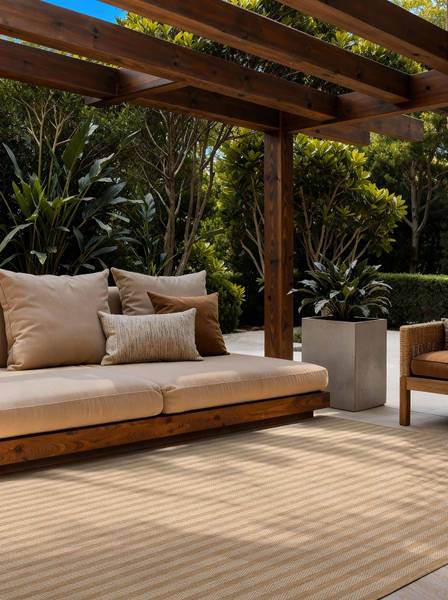 Outdoorteppich Linley Polypropylen - Beige / Braun - 120 x 170 cm