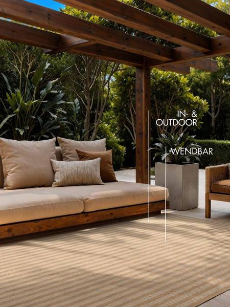 Outdoorteppich Linley Polypropylen - Beige / Braun - 120 x 170 cm