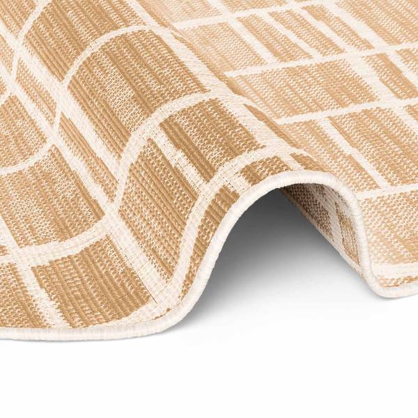 Outdoorteppich Crouch rund Polypropylen - Beige / Braun - Durchmesser: 160 cm