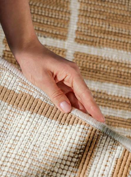 Outdoorteppich Crouch rund Polypropylen - Beige / Braun - Durchmesser: 160 cm