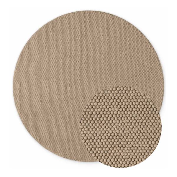 Wollteppich Diana rund Wolle - Beige