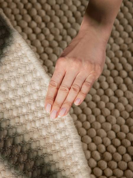 Wollteppich Diana rund Wolle - Beige